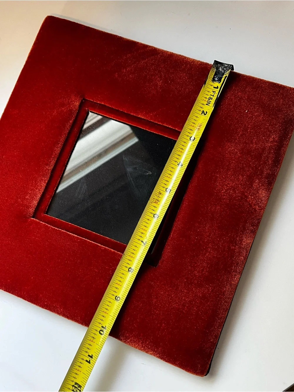 Vintage Burnt Orange Velvet Square Picture Frame